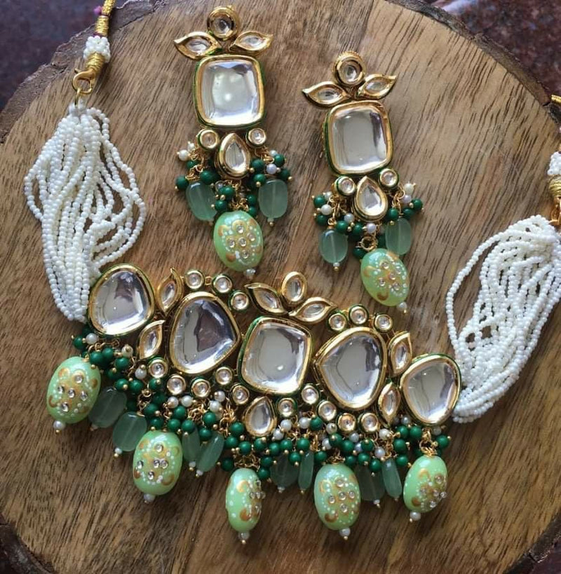 Gold Plated Kundan Necklace Set