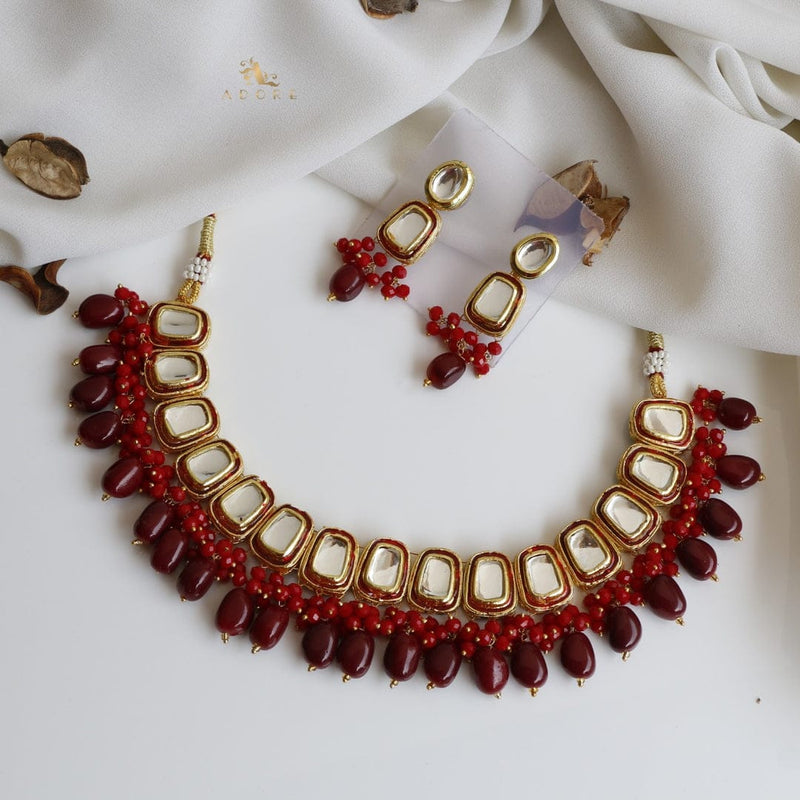 Gold Plated Kundan Necklace Set