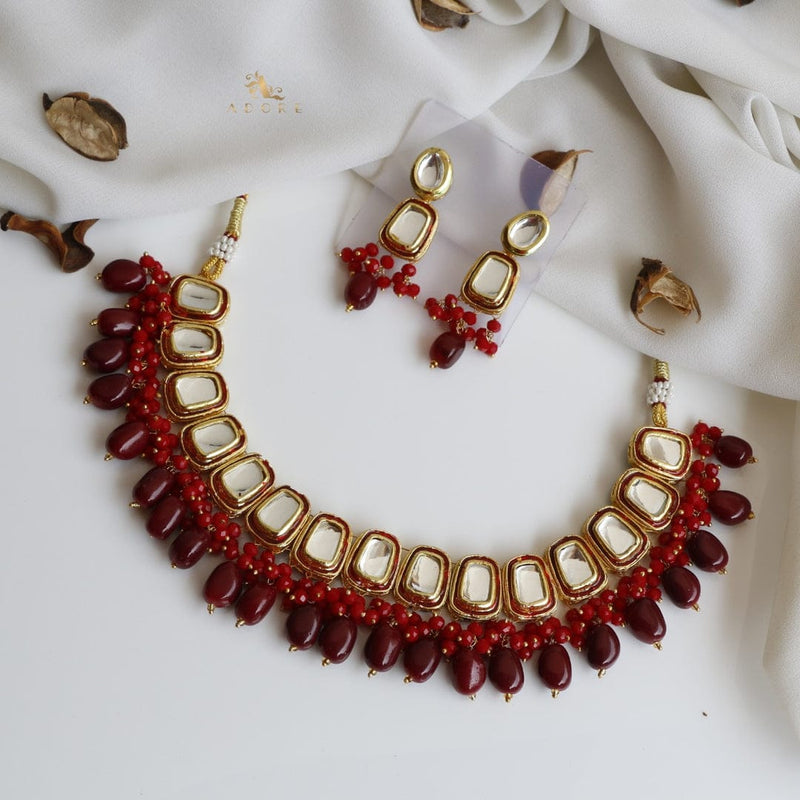 Gold Plated Kundan Necklace Set