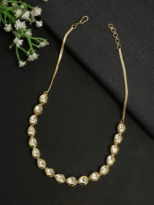 Gold Plated Kundan Necklace Set