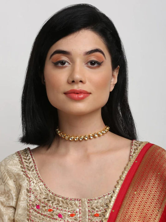 Gold Plated Kundan Necklace Set