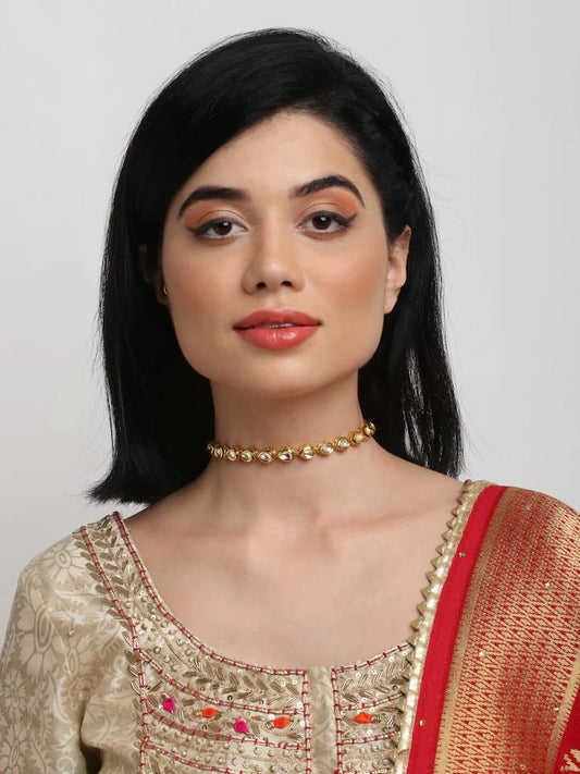 Gold Plated Kundan Necklace Set