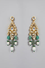 Gold Plated Kundan Polki & Pearl Necklace Set