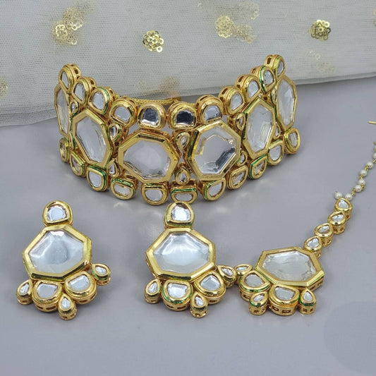 Gold Plated Kundan Choker set