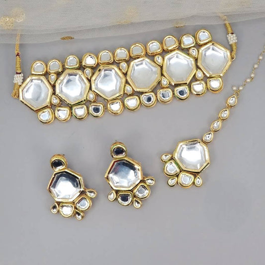 Gold Plated Kundan Choker set