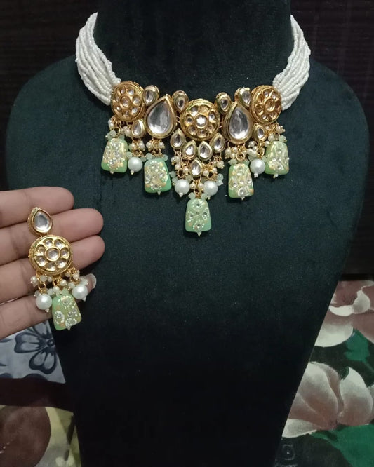 Gold Plated Traditional Kundan Jewellery Set