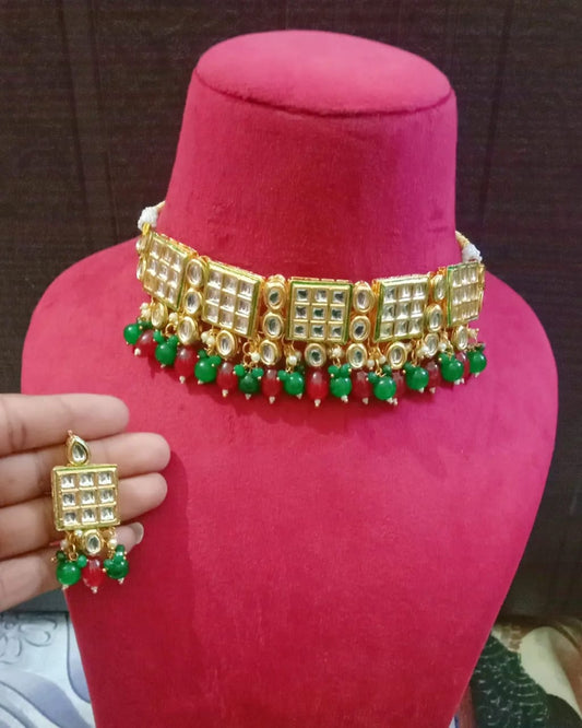 Gold Plated Traditional Kundan Jewellery Set