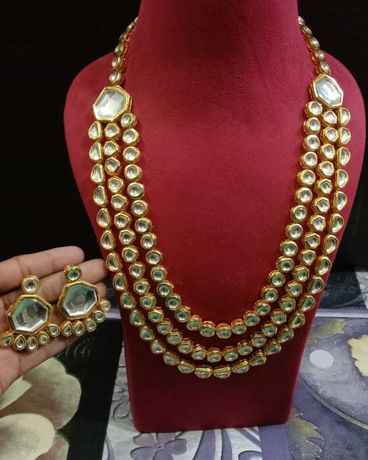 Gold Plated Traditional Kundan Jewellery Set