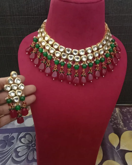 Gold Plated Traditional Kundan Jewellery Set