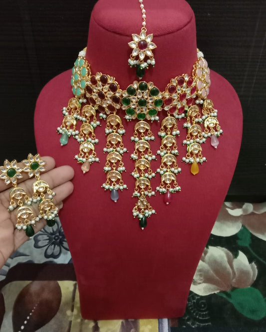 Gold Plated Traditional Kundan Jewellery Set