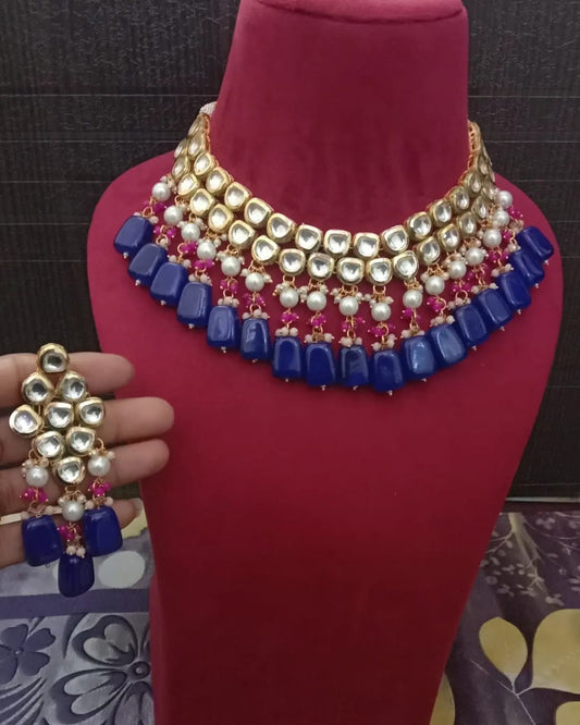 Gold Plated Traditional Kundan Jewellery Set