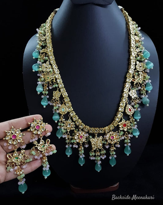 Gold Plated Stone Long Necklace