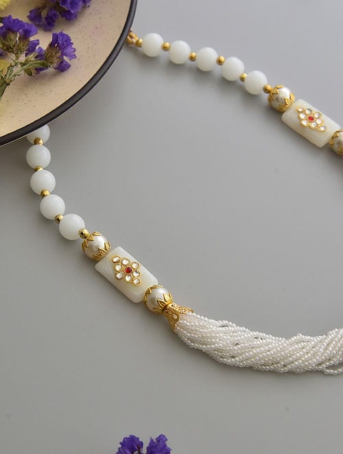 Gold Tone Pearl Necklace Set