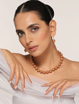 Gold Tone Jadau Necklace Set