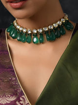 Gold Plated Kundan Embellished Necklace Set