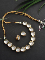Gold Plated Kundan Embellished Necklace Set