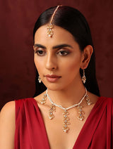 Gold Plated Kundan Embellished Necklace Set