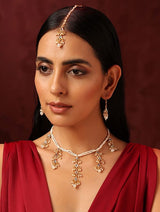 Gold Plated Kundan Embellished Necklace Set