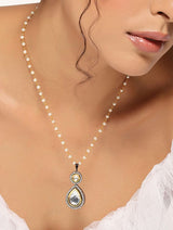 Gold Plated Kundan Embellished Long Necklace Set