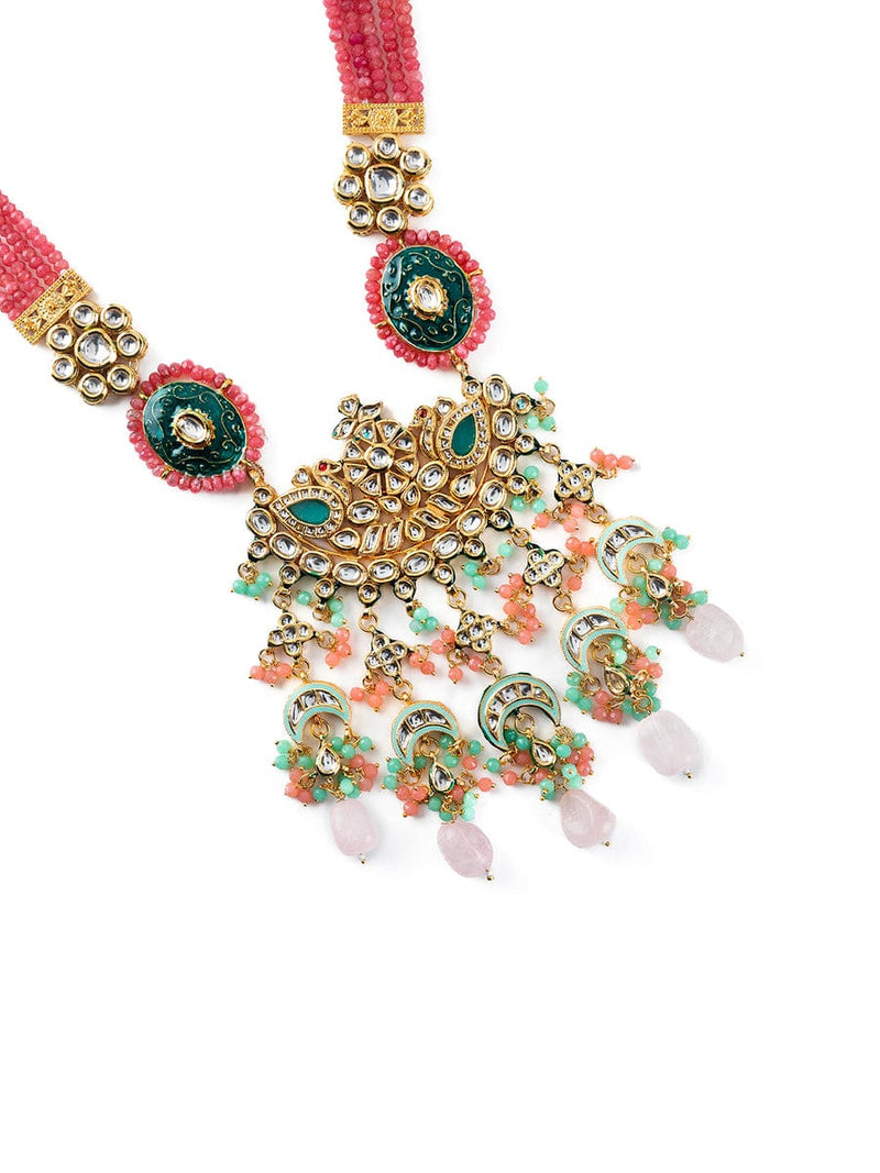 Gold Plated Kundan Embellished Necklace Set