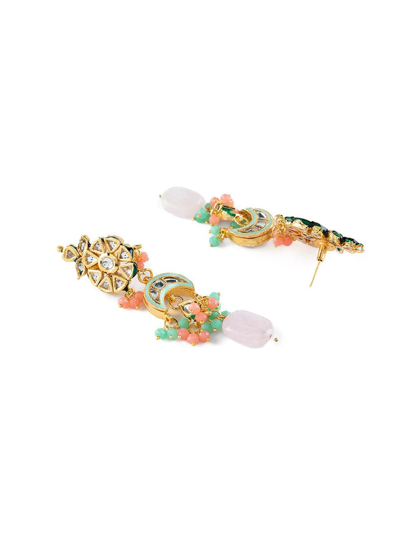 Gold Plated Kundan Embellished Necklace Set