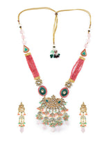 Gold Plated Kundan Embellished Necklace Set