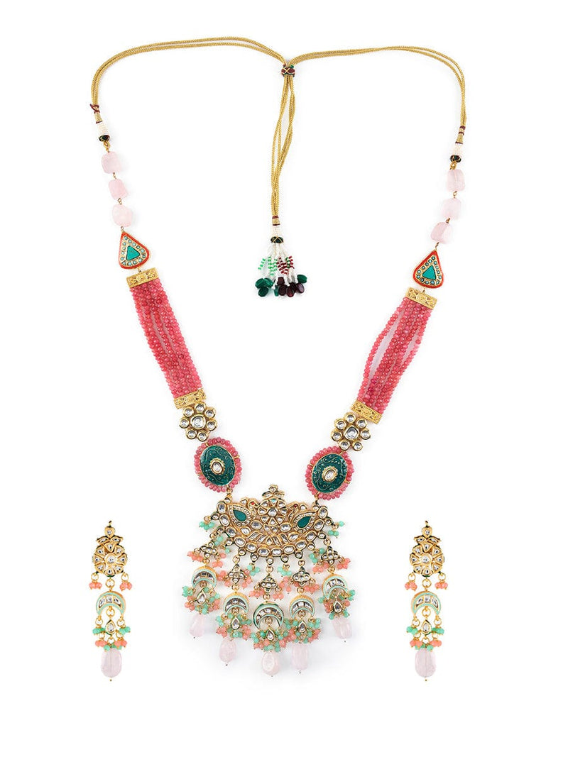Gold Plated Kundan Embellished Necklace Set