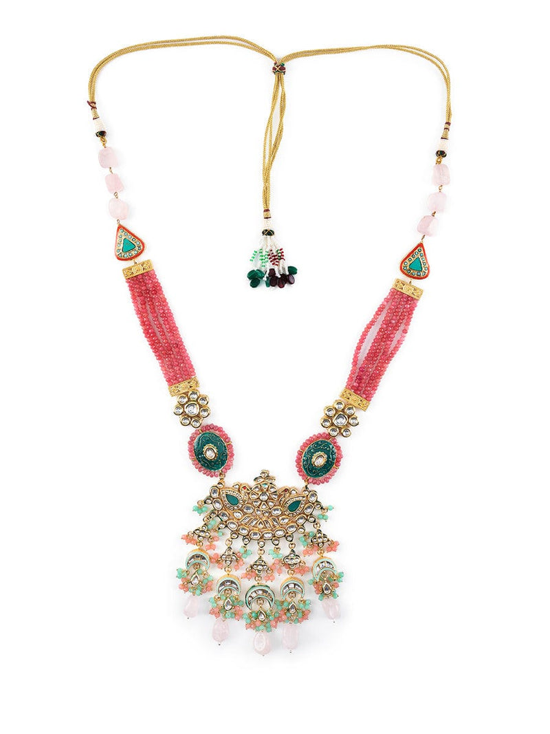 Gold Plated Kundan Embellished Necklace Set