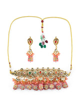 Gold Plated Kundan Embellished Necklace Set