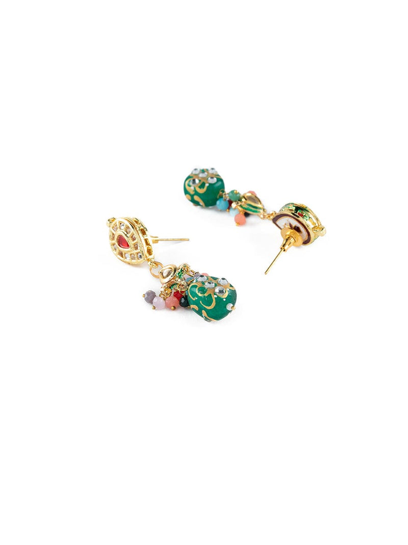 Gold Plated Kundan Embellished Necklace Set
