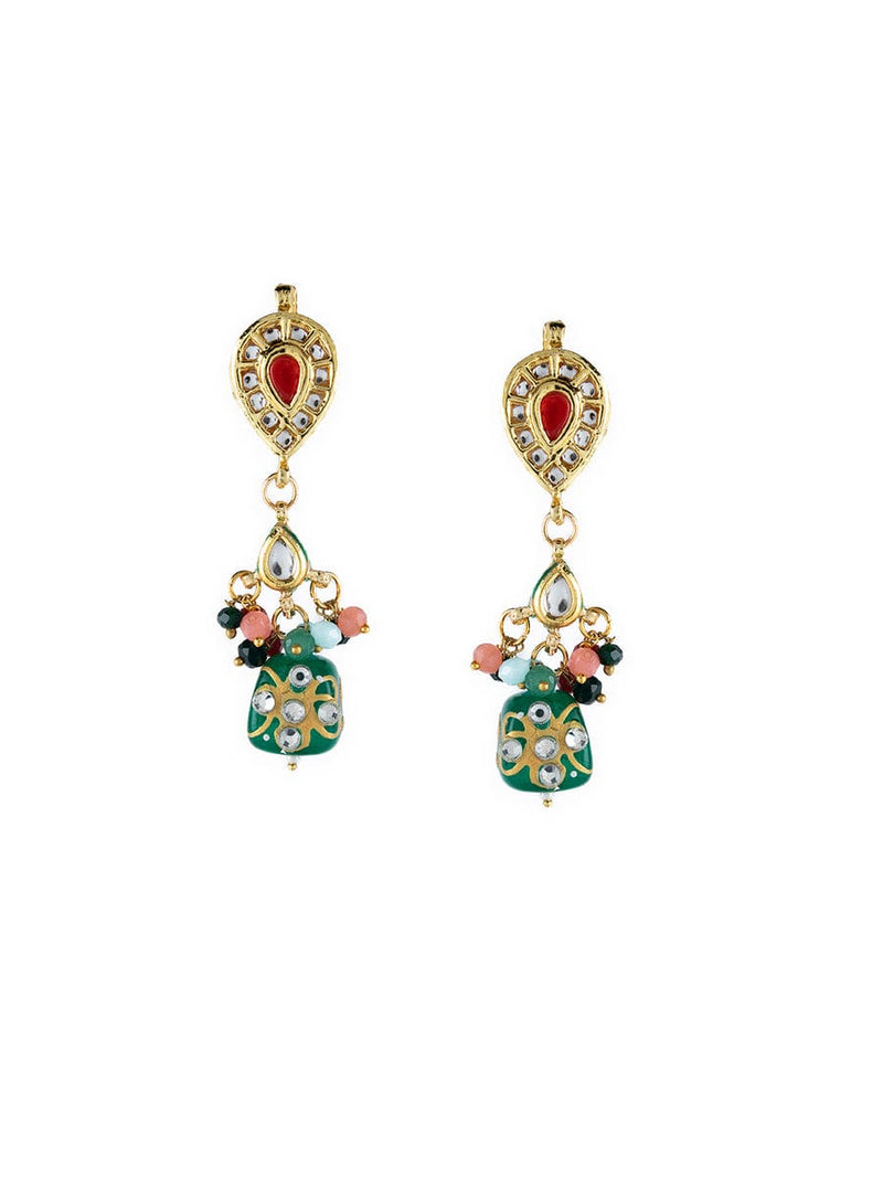 Gold Plated Kundan Embellished Necklace Set