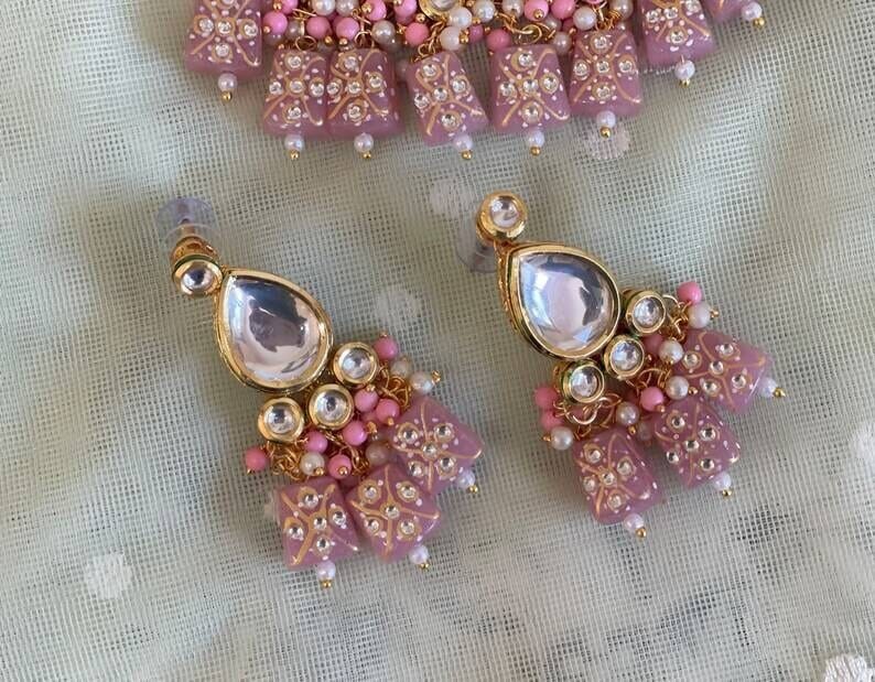 Gold Plated Kundan Embellished Necklace Set