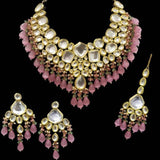 Gold Plated Kundan Embellished Necklace Set