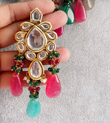 Gold Plated Kundan Embellished Necklace Set