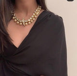 Gold Plated Casual Kundan Necklace Set