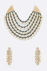 Gold Plated Kundan Polki Necklace Set