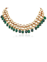 Gold Finish Kundan Necklace Set