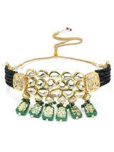 Gold Plated Kundan Green Choker Set