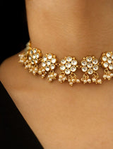 Gold Plated Ahmadabadi Kundan Necklace Set