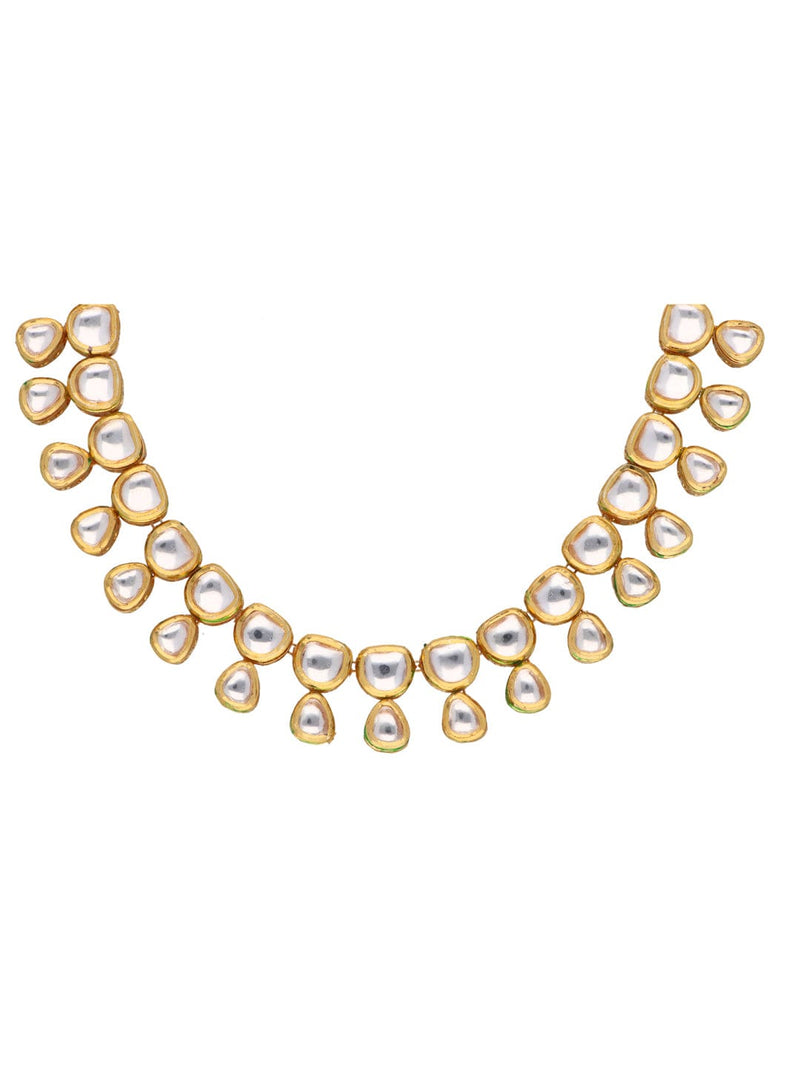 Gold Plated Kundan Necklace With Earring
