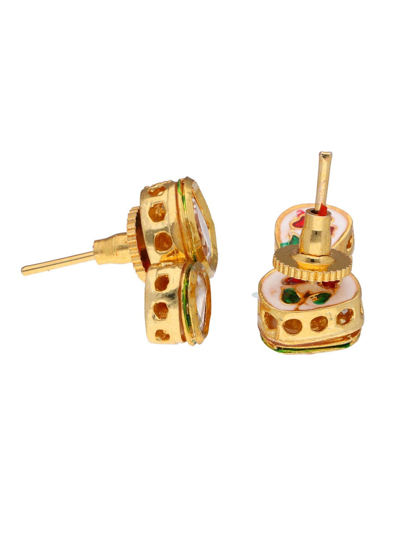 Gold Plated Kundan Necklace With Earring
