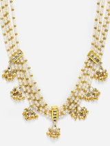 Gold Toned & White Sterling Silver Gold Plated Handcrafted Necklace
