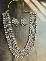 Gold Plated Kundan Necklace With Earrings