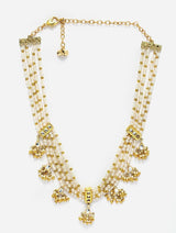 Gold Toned & White Sterling Silver Gold Plated Handcrafted Necklace