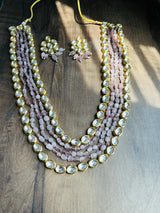 Gold Plated Kundan Necklace With Earrings