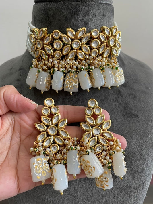 Gold Plated Wedding Jewellery Kundan Necklace Set