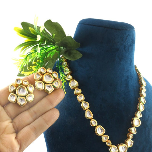 Gold Plated Kundan Necklace Set
