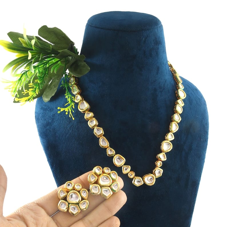 Gold Plated Kundan Necklace Set