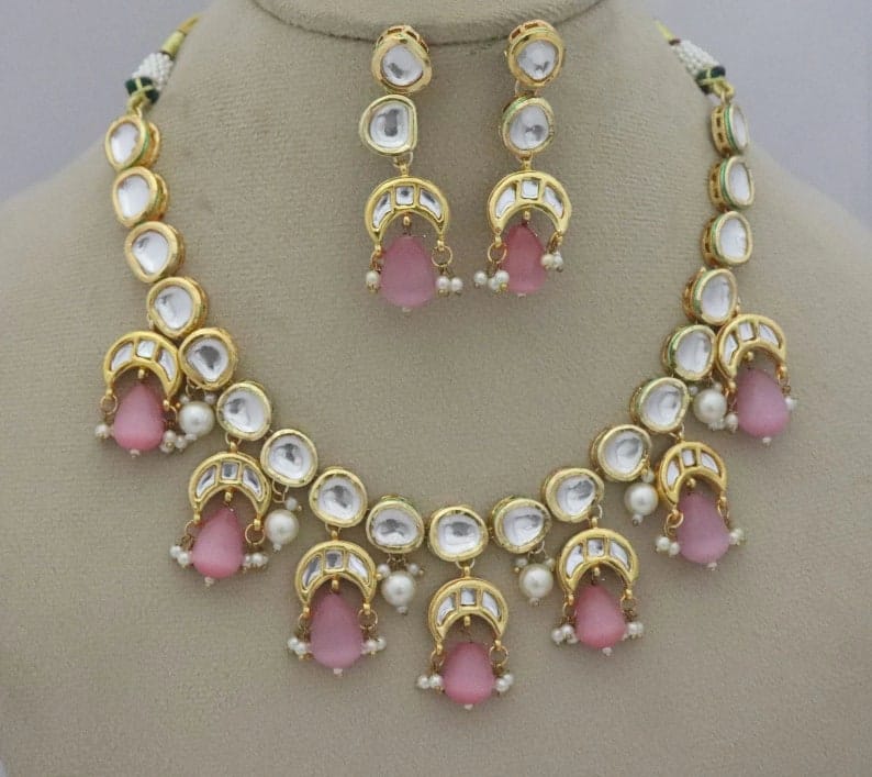 Gold Plated Kundan Necklace Set