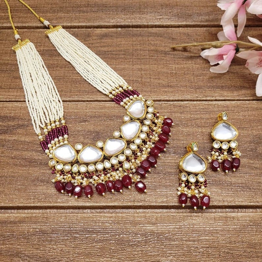 Gold Plated Kundan Necklace Set